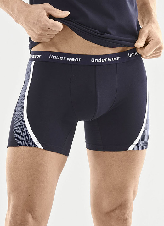Onderbroeken - Driepack broeken met bedrukte inzetstukken Onderbroeken - Driepack broeken met bedrukte inzetstukken, in Größe 005 bis 011, in Farbe 2X NAVY, 1X SCHWARZ