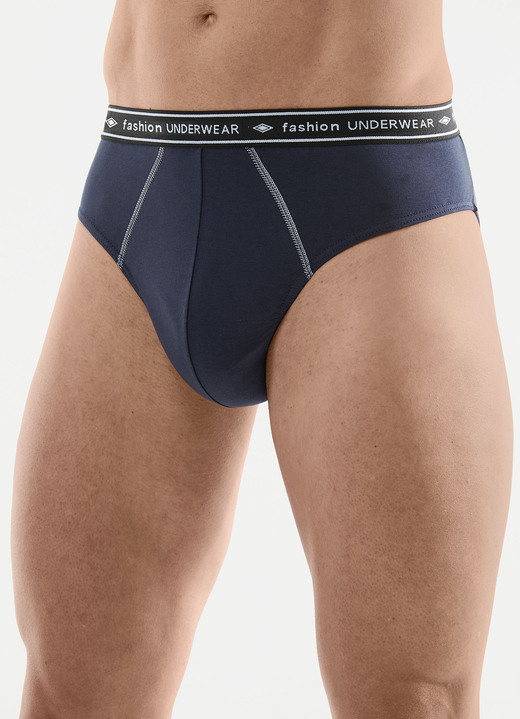 Onderbroeken - Verpakking van vier slips met elastische tailleband Onderbroeken - Verpakking van vier slips met elastische tailleband, in Größe 004 bis 010, in Farbe 2X NAVY, 2X HELLBLAU