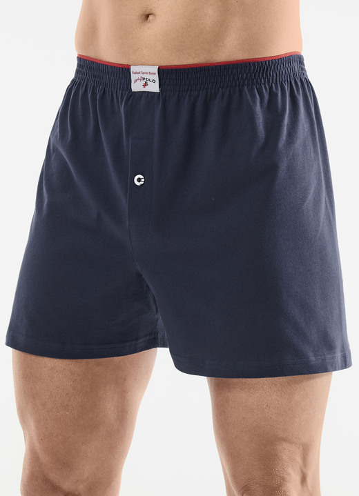Onderbroeken - Driepack boxershorts van biologisch katoen, in Größe 005 bis 016, in Farbe 3X MARINE Ansicht 1
