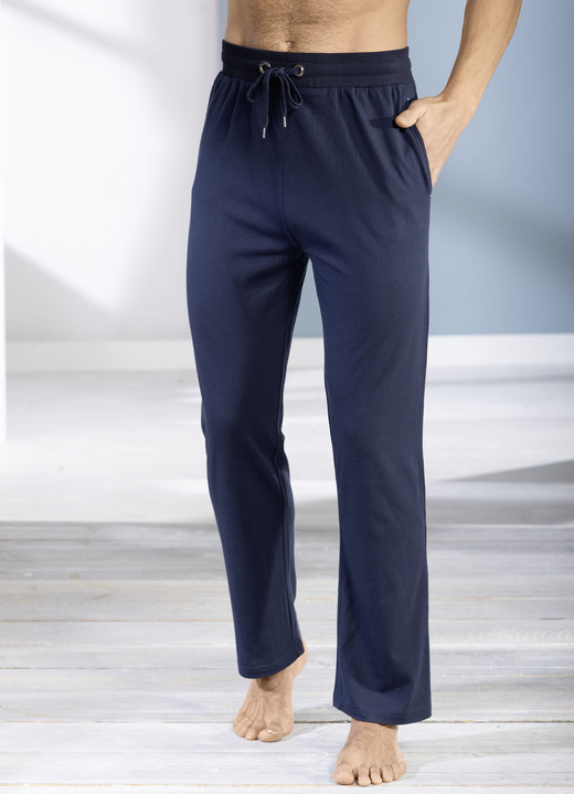 Pyjama's - Twee-pack slaap- en vrijetijdsbroeken, met modale Pyjama's - Twee-pack slaap- en vrijetijdsbroeken, met modale, in Größe 046 bis 064, in Farbe 1X MARINE, 1X GRAFIT