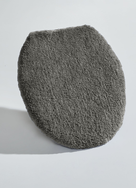 Badmatten - Heerlijk zachte badkamerset, in Größe 100 (Matje, halfrond 50/80 cm) bis 112 (Toiletdekselafdekking 47/50 cm), in Farbe ANTHRAZIT Ansicht 1