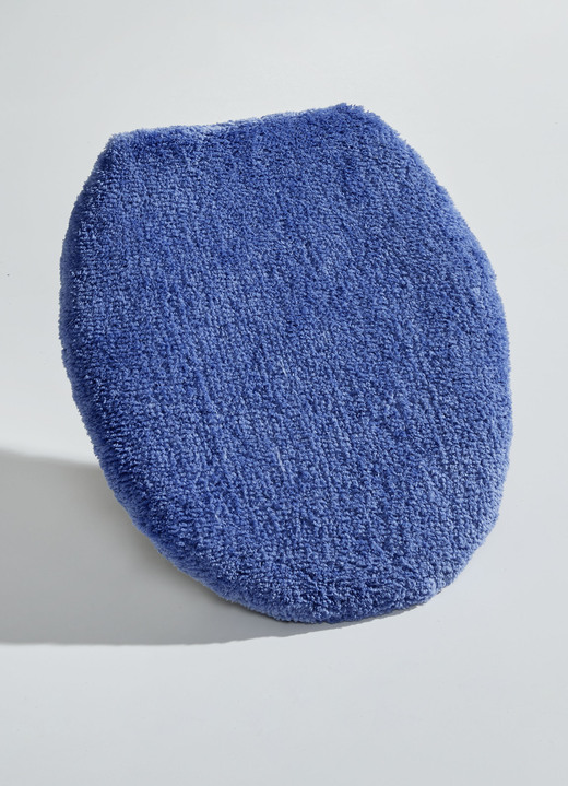 Badmatten - Heerlijk zachte badkamerset, in Größe 100 (Matje, halfrond 50/80 cm) bis 112 (Toiletdekselafdekking 47/50 cm), in Farbe BLAU Ansicht 1