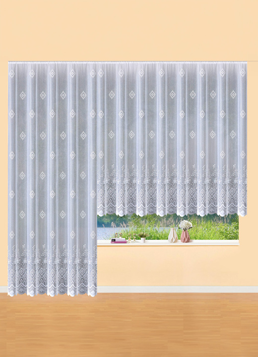 Klassiek - Combinatievriendelijk rolgordijn met universele rail, in Größe 140 (H 125 x B 300 cm) bis 298 (H 245 x B 600 cm), in Farbe WEISS Ansicht 1