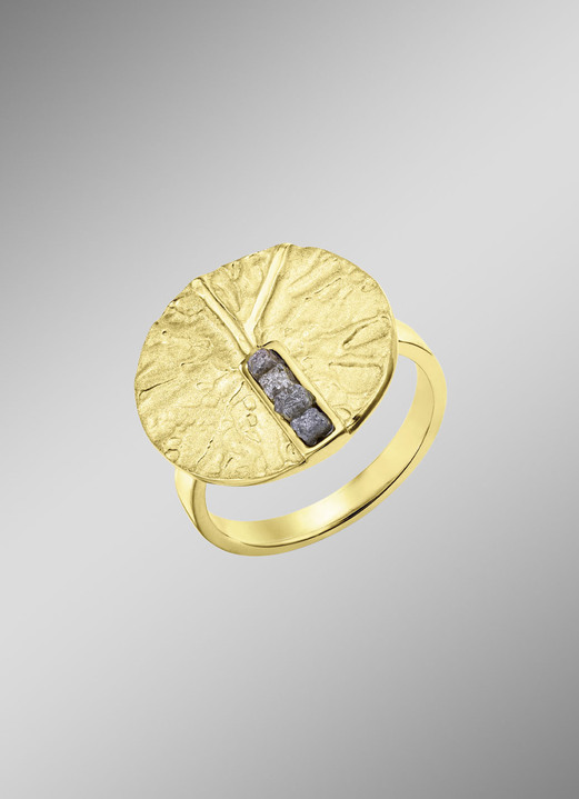 Ringen - Pure elegantie: damesring met 4 ruwe diamanten, in Größe 160 bis 220, in Farbe  Ansicht 1