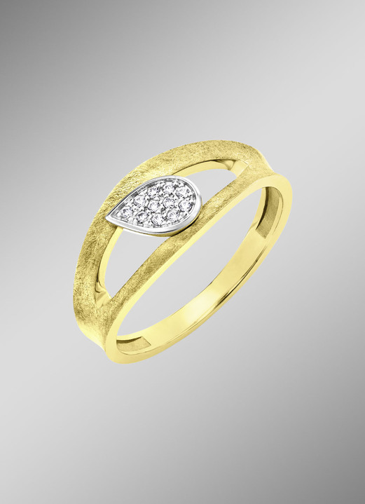 Ringen - Verfijnde damesring met 11 diamanten, in Größe 160 bis 220, in Farbe  Ansicht 1