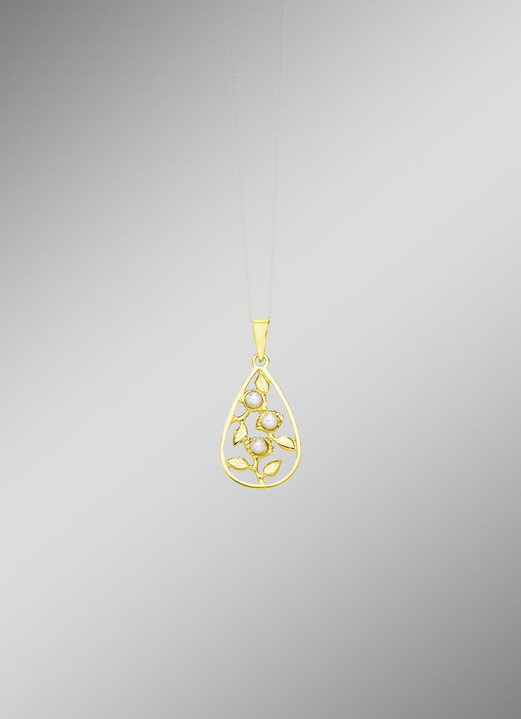 Kettinghanger - Elegante hanger in bloemmotief met zoetwaterparels, in Farbe  Ansicht 1