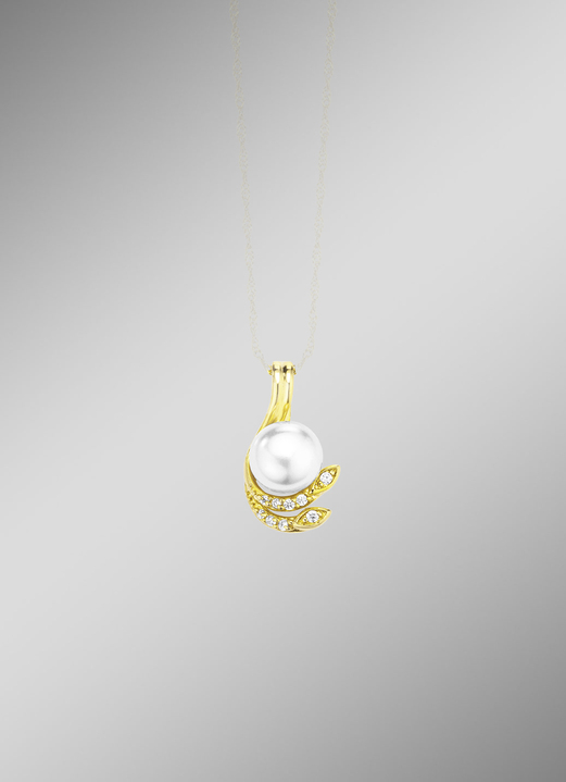 Kettinghanger - Elegante hanger met zoetwaterparel en synthetische zirkonia, in Farbe  Ansicht 1