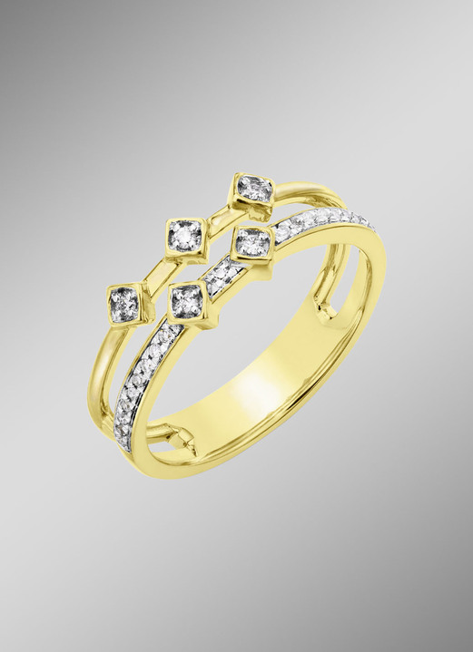 Ringen - Prachtige damesring met briljanten en diamanten, in Größe 160 bis 220, in Farbe  Ansicht 1