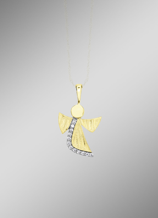 Kettinghanger - Engel hanger van goud met zirkonia, in Farbe  Ansicht 1
