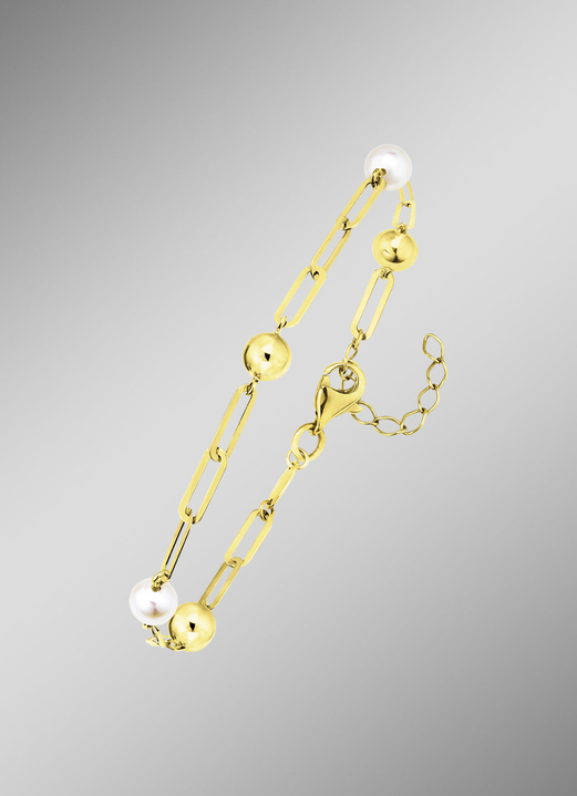 Armbanden - Gouden armband met zoetwaterparels, in Farbe  Ansicht 1