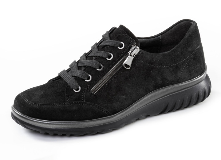 Breedte H - ELENA EDEN, comfortabele dames veterschoenen, breedte H, met uitneembaar voetbed, in Größe 3 1/2 bis 8, in Farbe ZWART Ansicht 1
