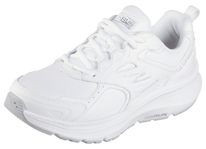 Instappers & veterschoenen - SKECHERS, sportieve damessneakers, gemaakt van leer, in Größe 036 bis 041, in Farbe WEISS Ansicht 1