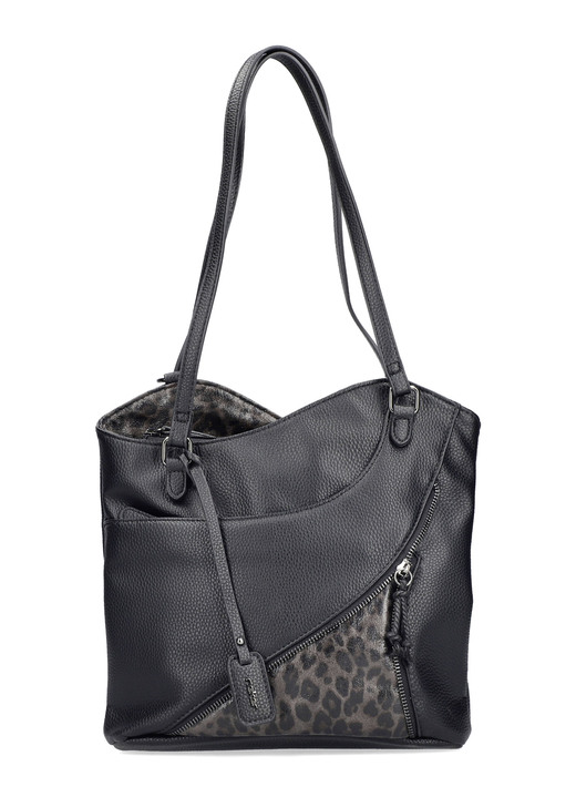 Tassen - Rieker, tas, dames, met optische luipaardaccenten, in Farbe SCHWARZ Ansicht 1