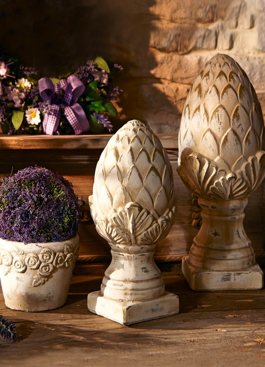 Woonaccessoires - Dennenappels van keramiek, set van 2, in Farbe