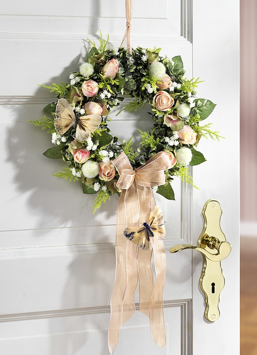 - Wandkrans met vlinders, in Farbe GROEN