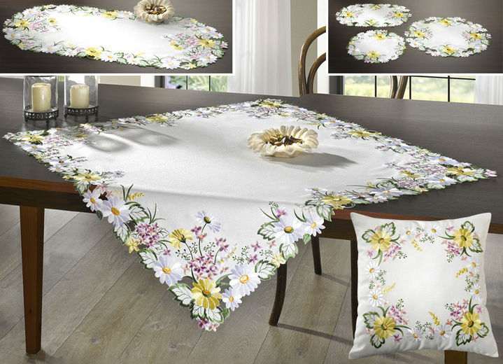 Decoratiekussens & slopen - Tafel- en kamerdecoratie met betoverende bloementakken, in Größe 100 (kleedjes 30 x 45 cm) bis 404 (Kussensloop, 40 x 40 cm), in Farbe MULTICOLOR