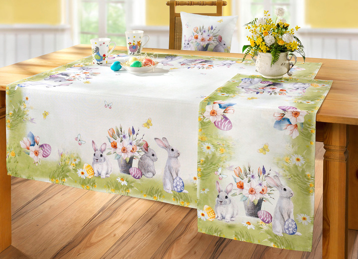 Tafellakens - Sfeervolle woonaccessoires, in Größe 101 (Loper, 40 x 90 cm) bis 404 (Kussensloop, 40 x 40 cm), in Farbe GROEN Ansicht 1