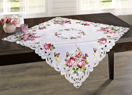 Tafel- en kamerdecoratie met rozenmotieven