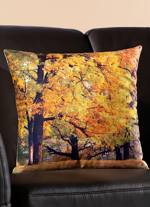 Decoratiekussens & slopen - Set van 2 herfstboskussenhoezen, in Farbe MULTICOLOR Ansicht 1