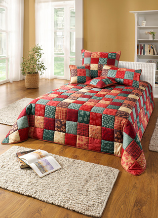 Sprei en kussenslopen in patchwork-look