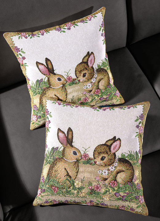 Decoratiekussens & slopen - Bunny tapijtkussenhoes set van 2, in Farbe BUNT