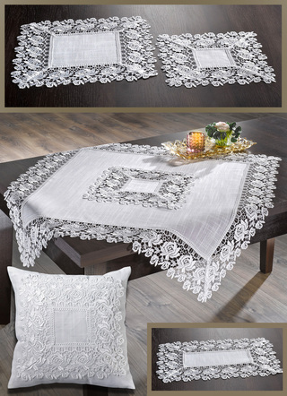 Tafel- en kamerdecoratie met kanten rand