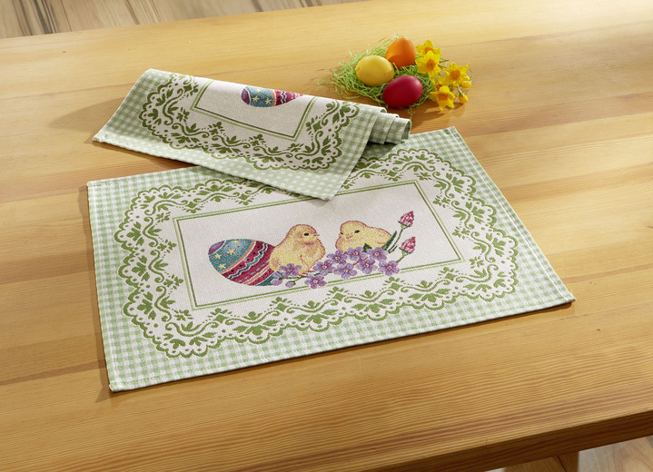 Woonaccessoires - Tapijt tafelkleed en kussensloop, in Größe 100 (2x placemat, 33 x 45 cm) bis 404 (Kussensloop, 45 x 45 cm), in Farbe MEERKLEURIG Ansicht 1