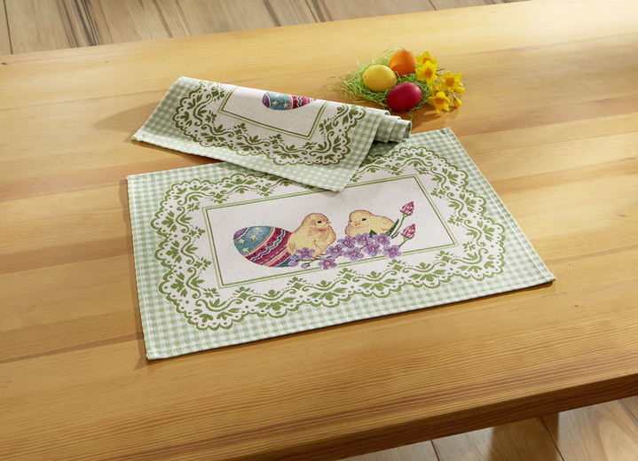 Tafellakens - tafel- en kamerdecoratie met paasmotief, in Größe 100 (2 placemats, 33/45 cm) bis 404 (Kussensloop, 45/45 cm), in Farbe MULTICOLOR Ansicht 1