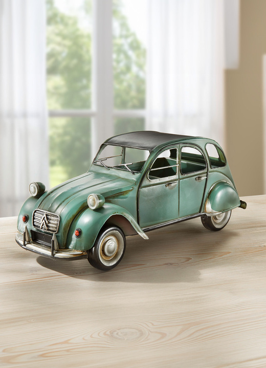 Woonaccessoires - Verzamelmodel Citroen 2CV van plaatstaal, in Farbe GRÜN Ansicht 1