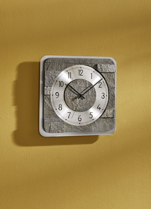 - Wandklok van hoge kwaliteit, in Farbe GRAU-SILBER