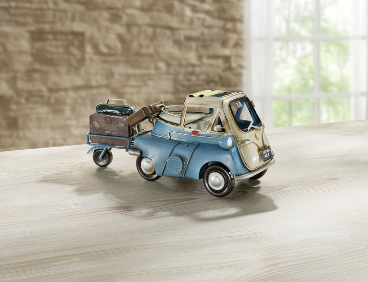 Woonaccessoires - BMW Isetta met aanhanger, in Farbe BLAU Ansicht 1