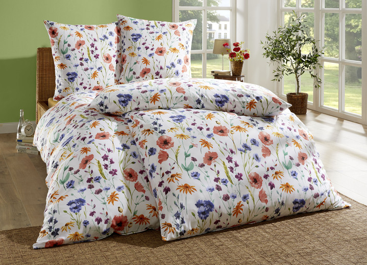 Beddengoed - Beddengoedset van microvezelkwaliteit, aan beide zijden bedrukt, in Größe 112 (80 x 80 cm + 135 x 200 cm) bis 115 (80 x 80 cm + 155 x 220 cm), in Farbe WEISS-BUNT Ansicht 1