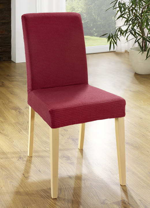 Grand foulards - Bi-elastische stretchhoezen van microvezel, in Größe 101 (Stoelhoes) bis 106 (Stoelhoes), in Farbe ROT Ansicht 1