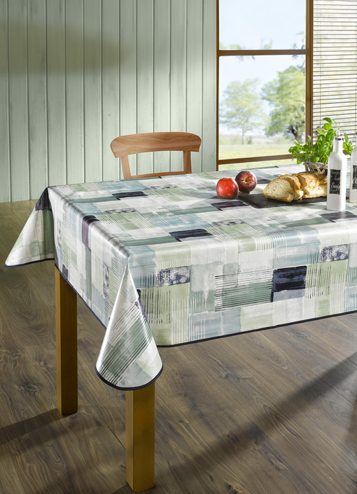 Tafellakens - tafelkleed, in Größe 108 (Tafellaken 80 x 80 cm) bis 190 (Tafellaken ovaal, 140 x 190 cm), in Farbe GRÜN-BUNT Ansicht 1