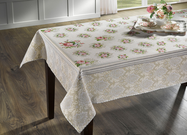 Woonaccessoires - Tafel- en kamerdecoratie met een romantisch rozenmotief, in Größe 100 (2 placemats, 35x50 cm) bis 404 (Kussensloop, 45 x 45 cm), in Farbe MULTICOLOR Ansicht 1