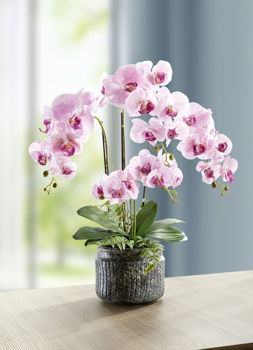 Woonaccessoires - Orchidee arrangement in een pot, in Farbe ROSA, in Ausführung klein