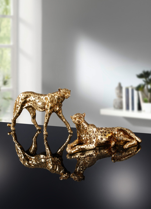 Woonaccessoires - Figuur “Cheetah” staand, in Farbe GOUD, in Ausführung liggend