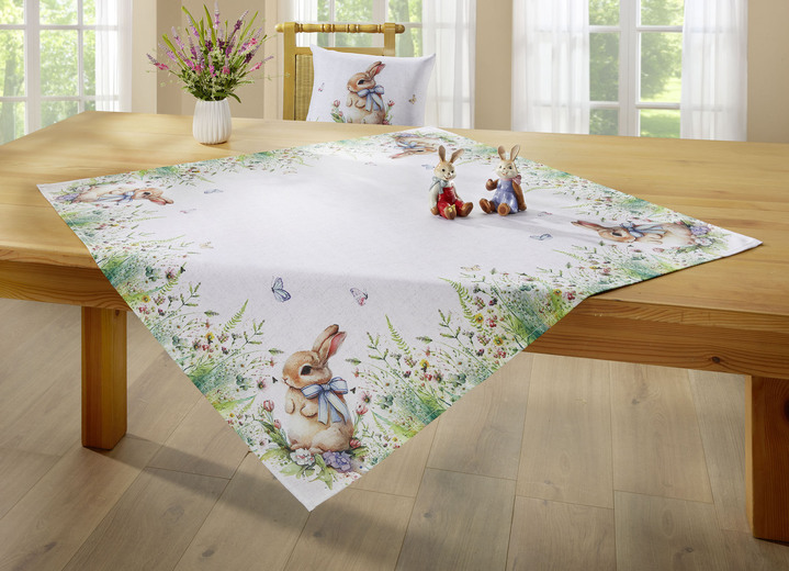 Woonaccessoires - Tafel- en kamerdecoratie met veermotief, in Größe 101 (Loper, 40 x 90 cm) bis 404 (Kussensloop, 40 x 40 cm), in Farbe MULTICOLOR Ansicht 1