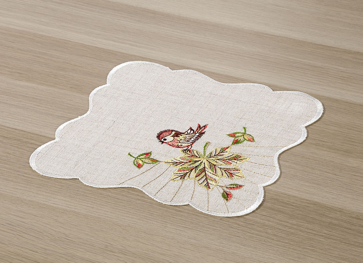 Woonaccessoires - Hoogwaardige tafel- en kamerdecoratie in linnenlook, in Größe 125 (doily, 26x26 cm) bis 404 (Kussensloop, 40 x 40 cm), in Farbe NATUR-BUNT Ansicht 1