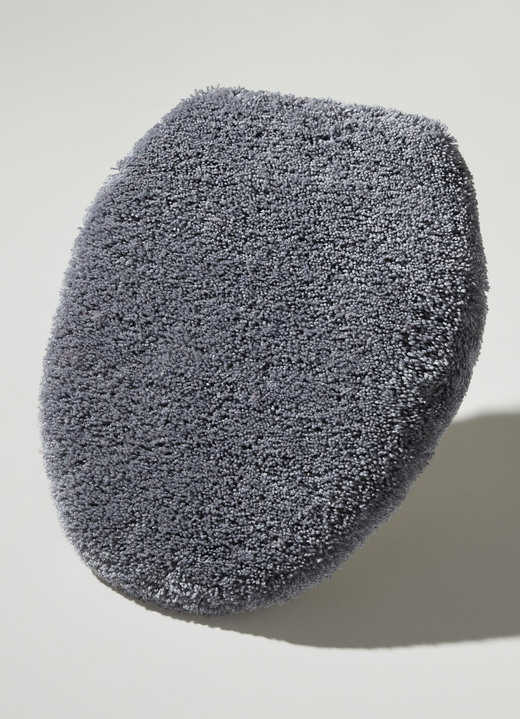 Badmatten - Badkamerset in superzachte kwaliteit, in Größe 100 (matje, halfrond 50 x 80 cm) bis 112 (toiletdekselafdekking, 47 x 50 cm), in Farbe GRÜN-GRAU Ansicht 1
