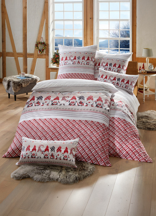 Beddengoed - Flanellen beddengoedset met rits, in Größe 111 (40 x 80 cm + 135 x 200 cm) bis 115 (80 x 80 cm + 155 x 220 cm), in Farbe MULTICOLOR