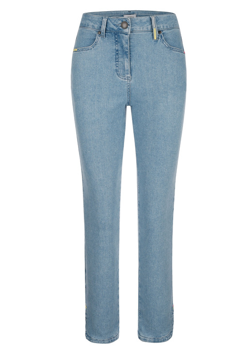- Enkellange jeans in 5-pocketmodel, in Größe 038 bis 052, in Farbe HELLBLAU Ansicht 1