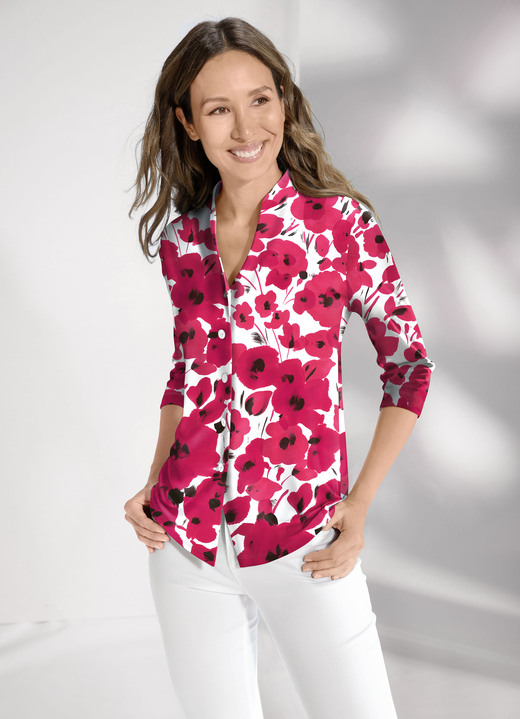 Shirtblouse met gebloemd dessin Blouses tunieken MONA