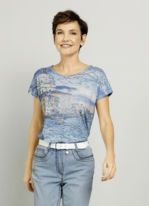 Korte mouw - Shirt met ronde hals, in Größe 040 bis 050, in Farbe LICHTBLAUW ZAND Ansicht 1