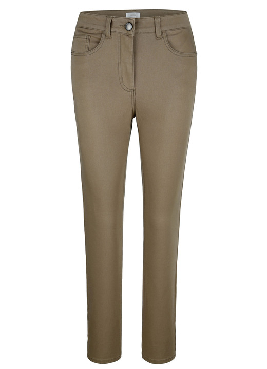Broek met knoop- en ritssluiting - Broek in 5-pocketvorm, in Größe 019 bis 052, in Farbe SCHLAMM Ansicht 1