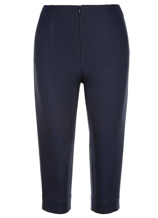 7/8 broeken, capri's, bermuda's - Capribroek met comfortabele elastische tailleband, in Größe 038 bis 052, in Farbe MARINE Ansicht 1