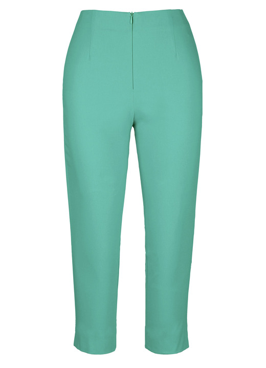 Broek met knoop- en ritssluiting - 7/8 lengte broek, in Größe 038 bis 052, in Farbe SMARAGDGROEN Ansicht 1