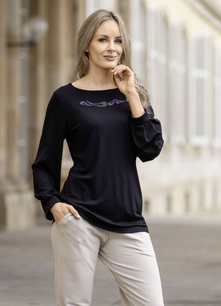 Shirt met verfijnde plooiranden