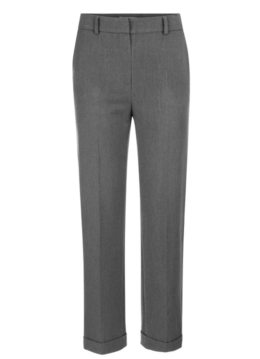 Broek met knoop- en ritssluiting - Broek met vaste manchetten, in Größe 019 bis 052, in Farbe ANTRACIET Ansicht 1