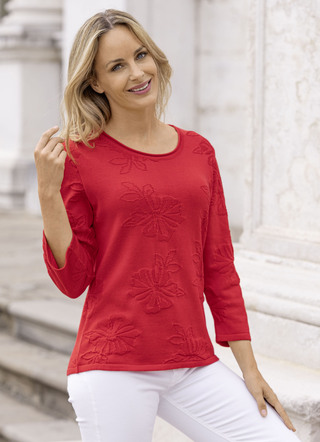 Pullover met een fijne bloemenstructuur